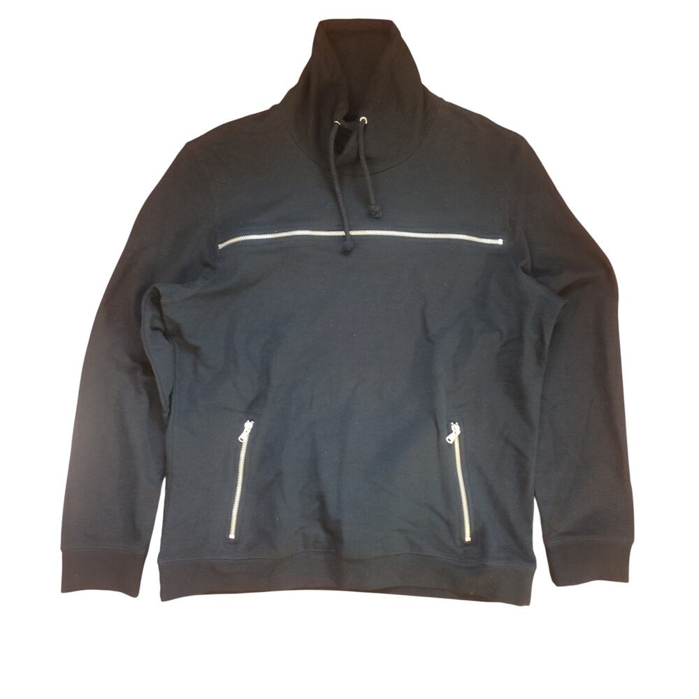 INC Turtleneck Sweatshirt Pullover Men’s XL Black Cotton Classic